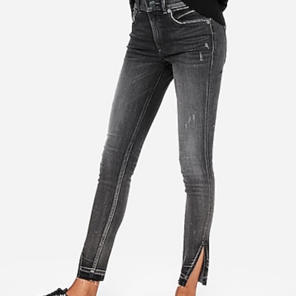 Express high waisted denim split ankle jeans